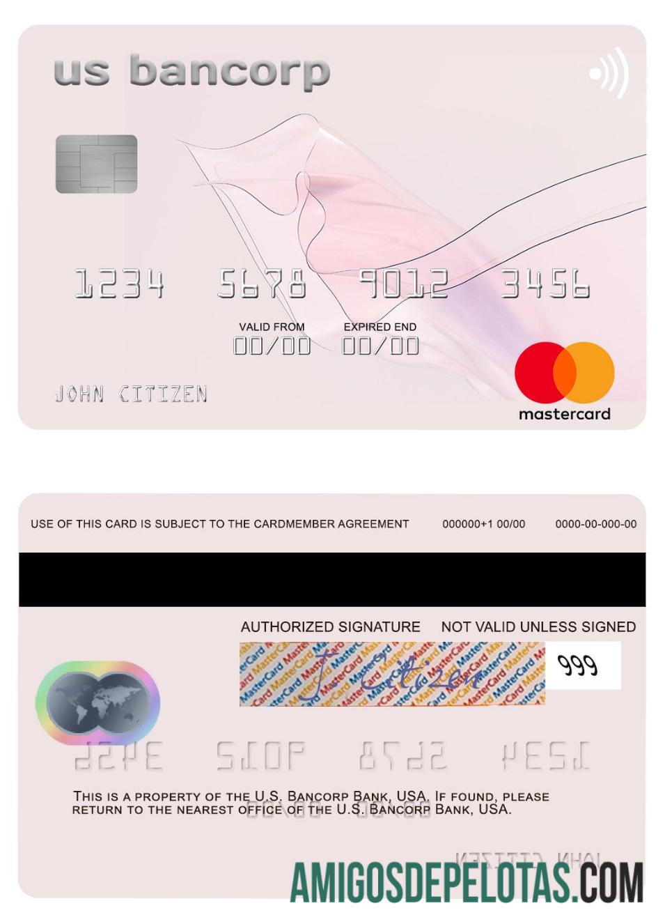 EUA EUA Bancorp Bank Mastercard modelo